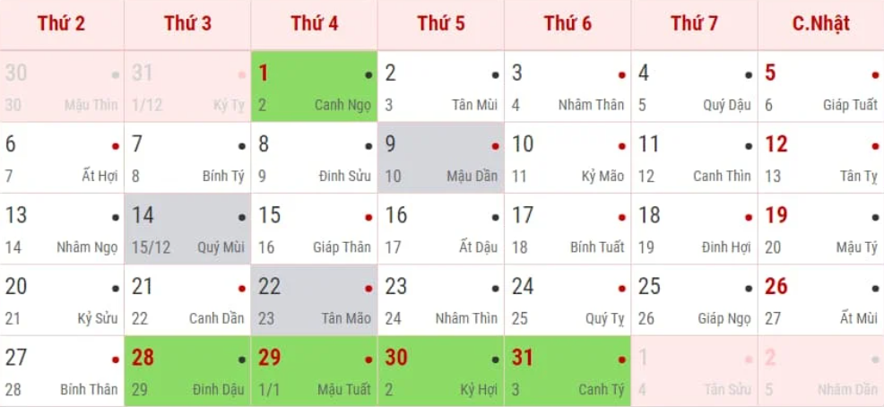 Chọn ngày theo lịch âm và ngày hoàng đạo